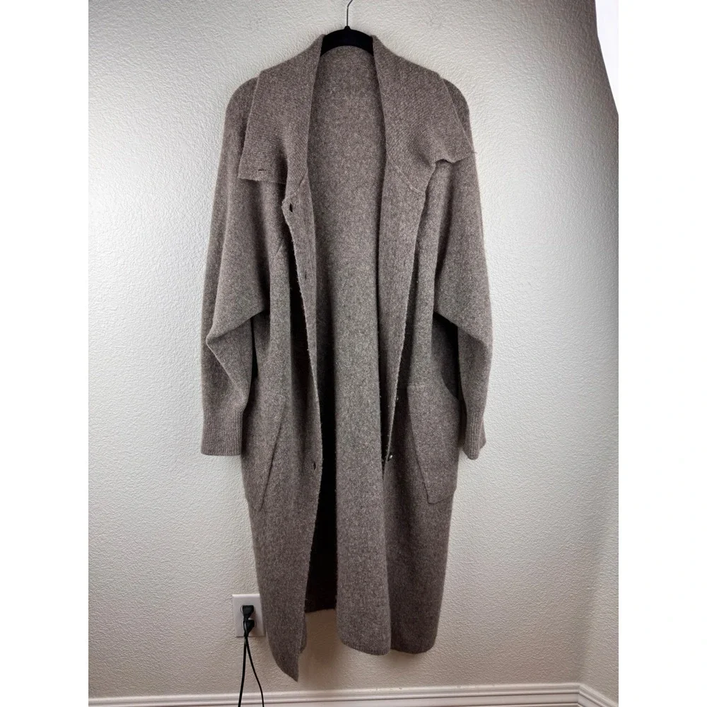 Babaton Aritzia Alpaca Wool Blend Longline Coat‎ Taupe Gray Size S